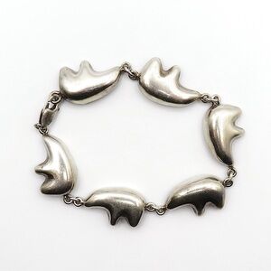 Vintage Bear Links Sterling Silver Mexico Bracelet 7 & 3/4” 25.6g